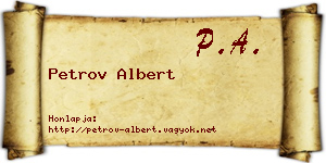 Petrov Albert névjegykártya