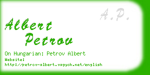 albert petrov business card